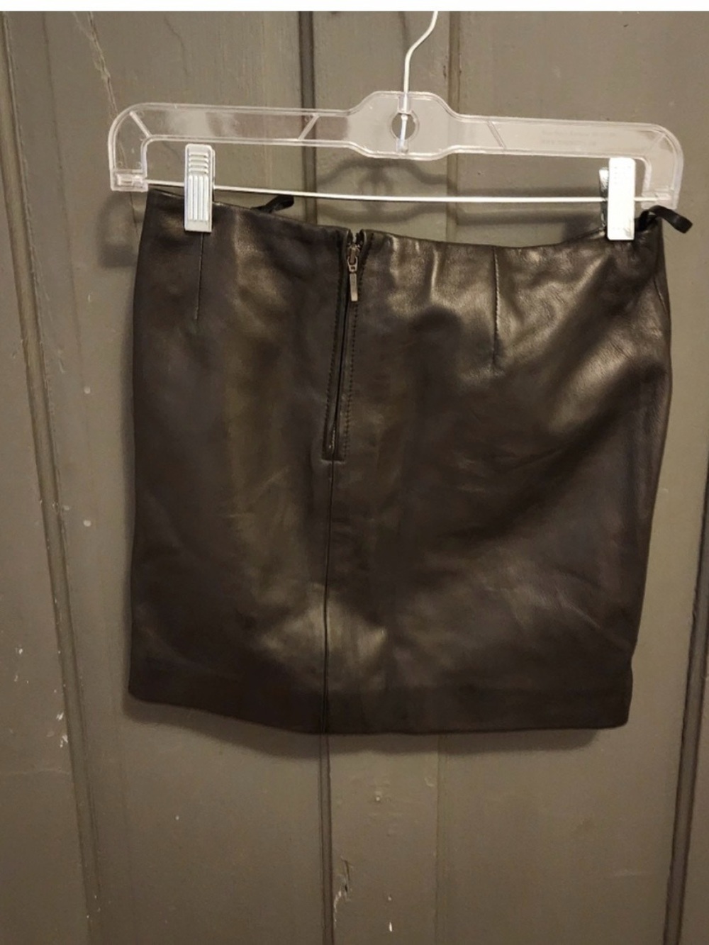 Sézane Rue Saint-Fabrier Dark Leather Mini Skirt